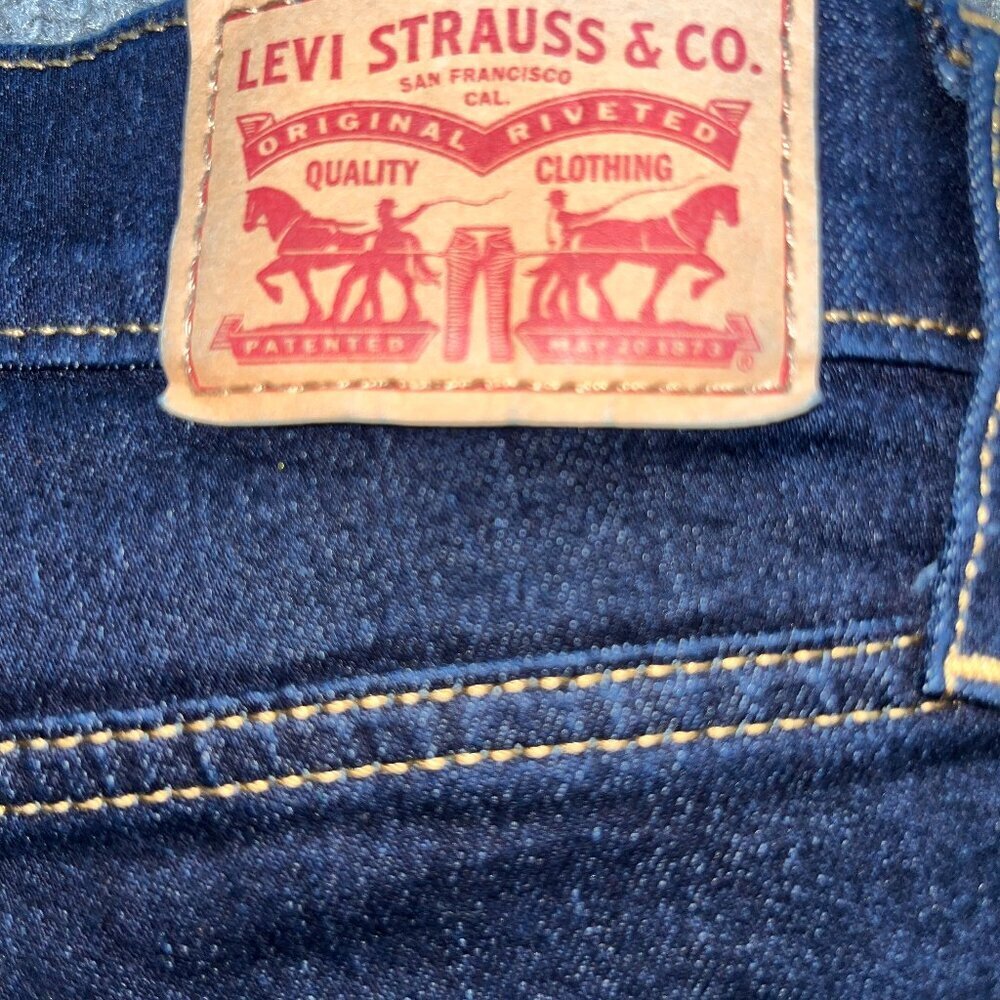 LEVI'S 318 SHAPING EXTRA WIDE LEG DARK WASH STRETCH DENIM JEANS - NWOT - W29 L31 - Picture 8 of 14